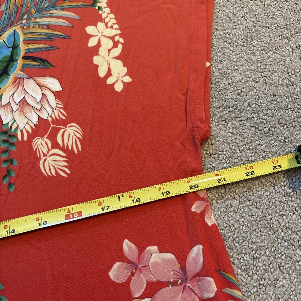 Johnny Was RAPSODIA Bamboo Blend Maxi Henley Floral Short Sleeve Dress Sz XL - Picture 5 of 7